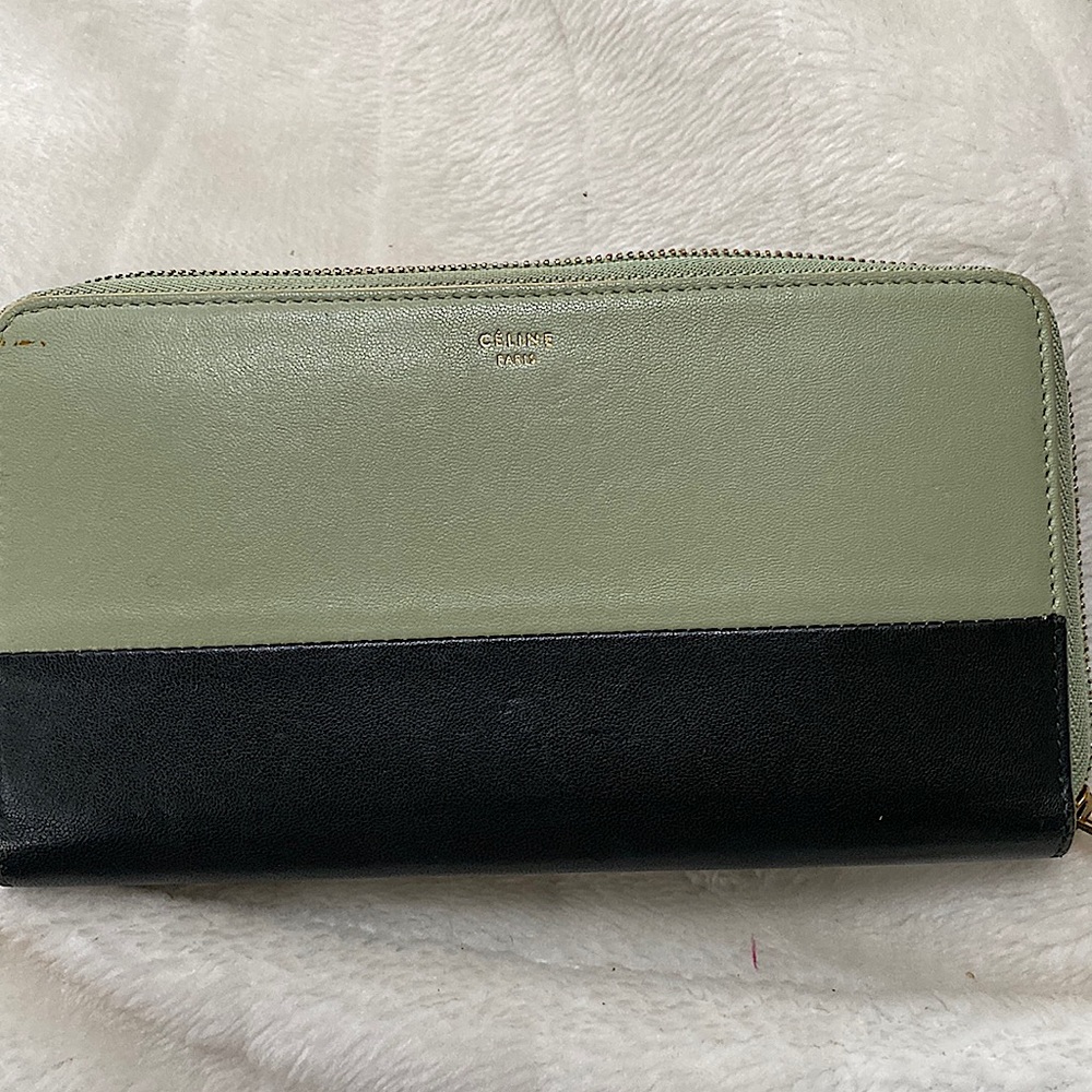 Céline zippy bicolor long wallet.